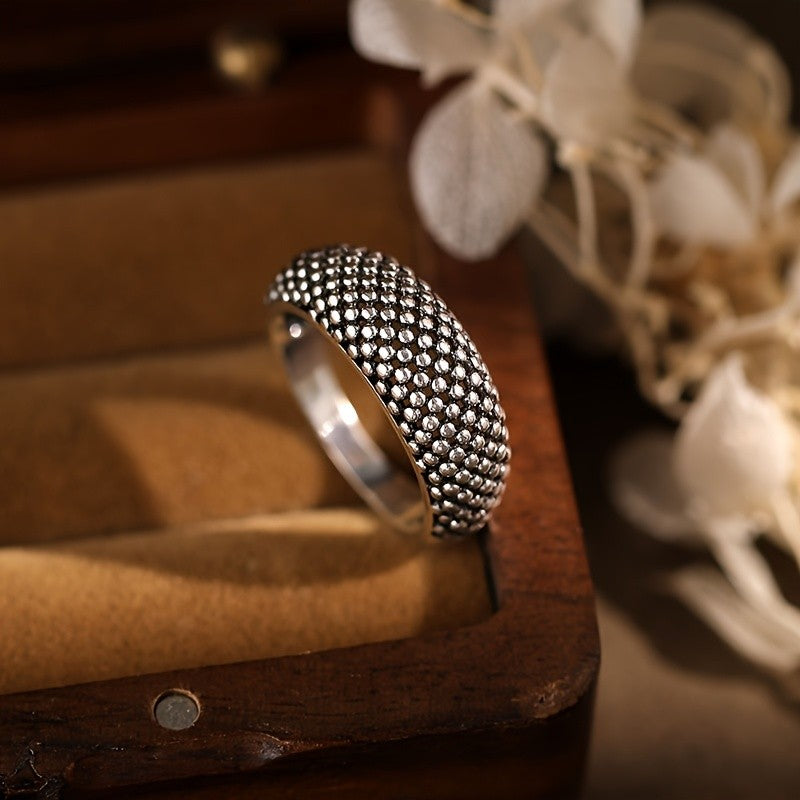Textured Bead Band Ring