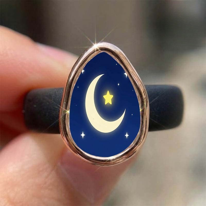 Night Sky Crescent Moon Ring
