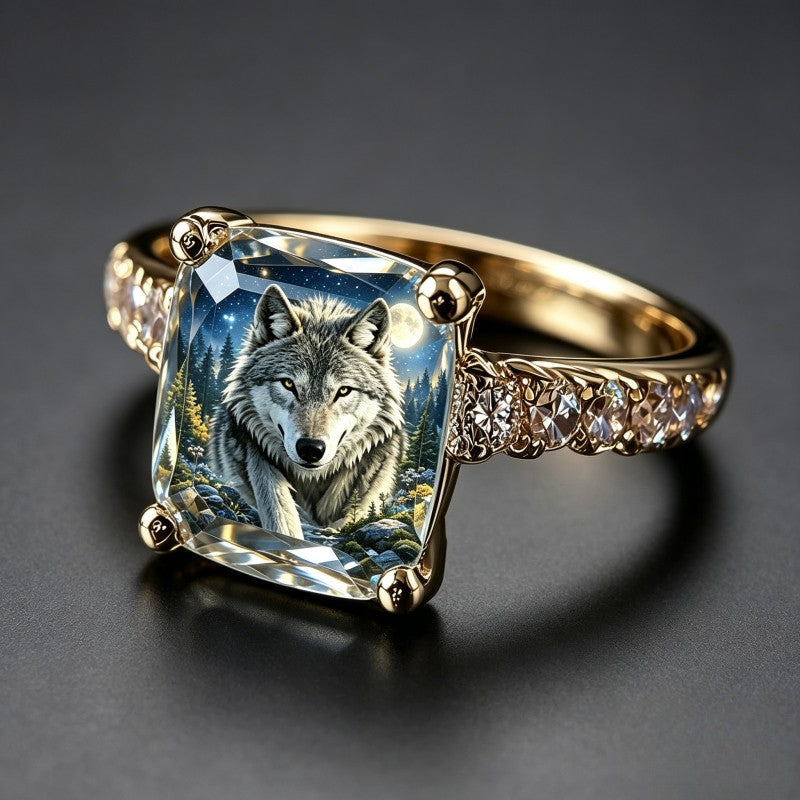 Wolf Forest Square Ring