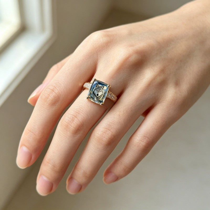 Wolf Forest Square Ring