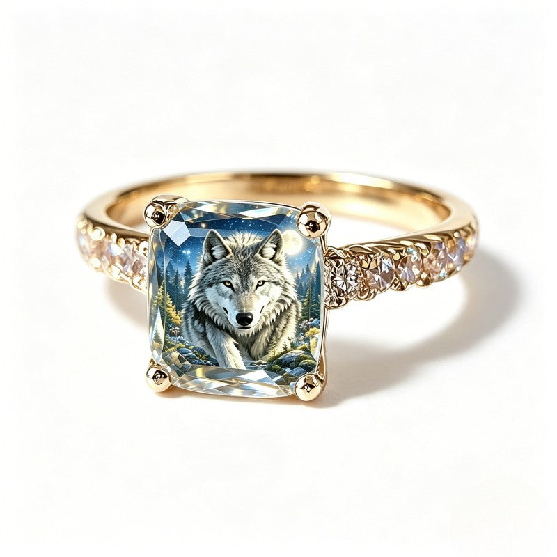 Wolf Forest Square Ring
