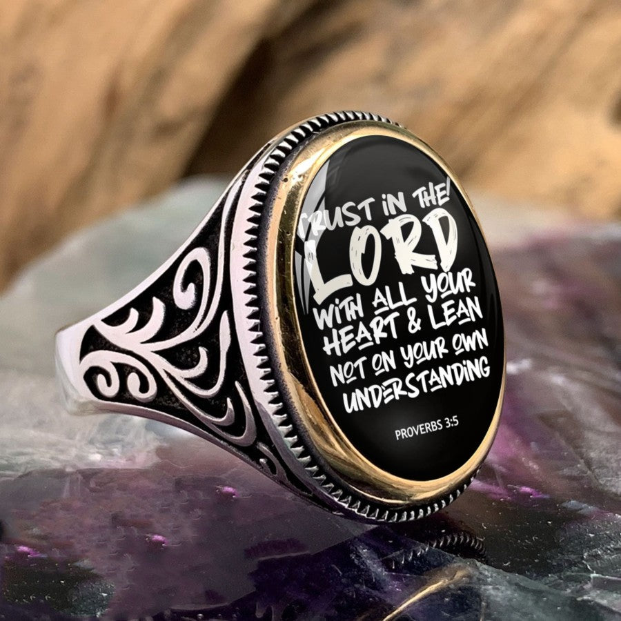 Proverbs 3:5 Oval Ring