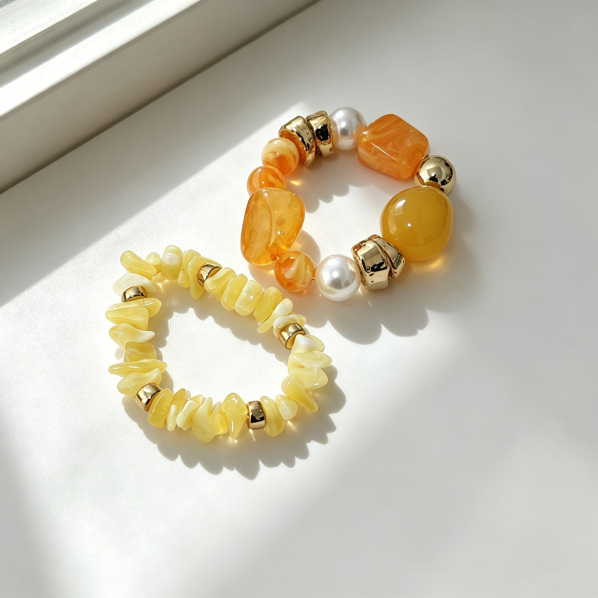 Mixed Stone Bead Bracelet Set