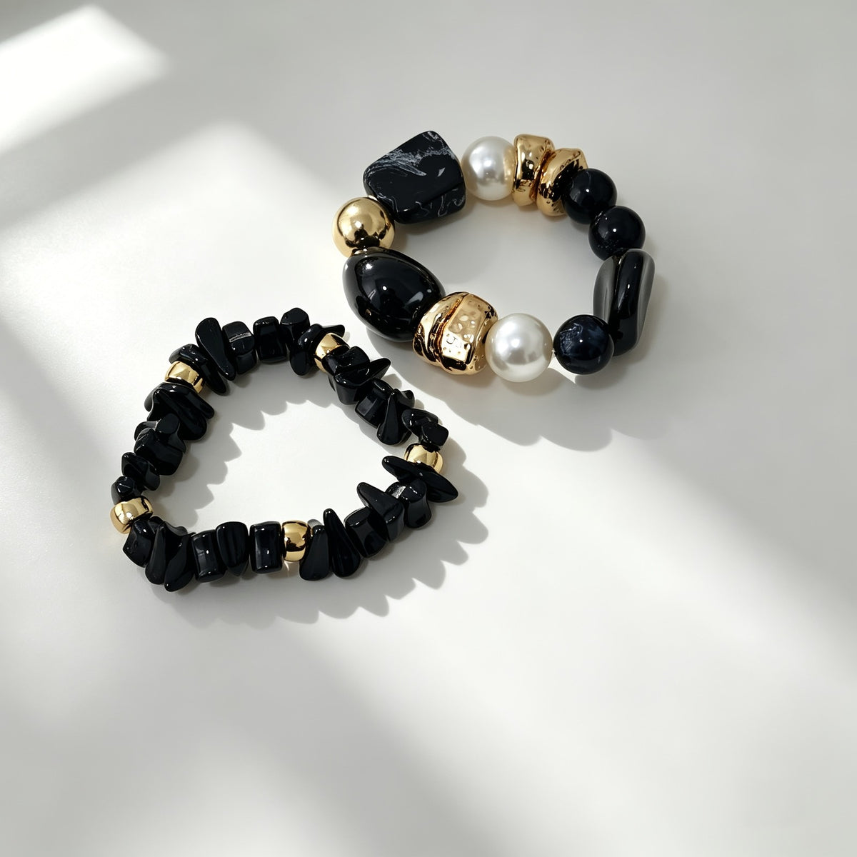 Mixed Stone Bead Bracelet Set