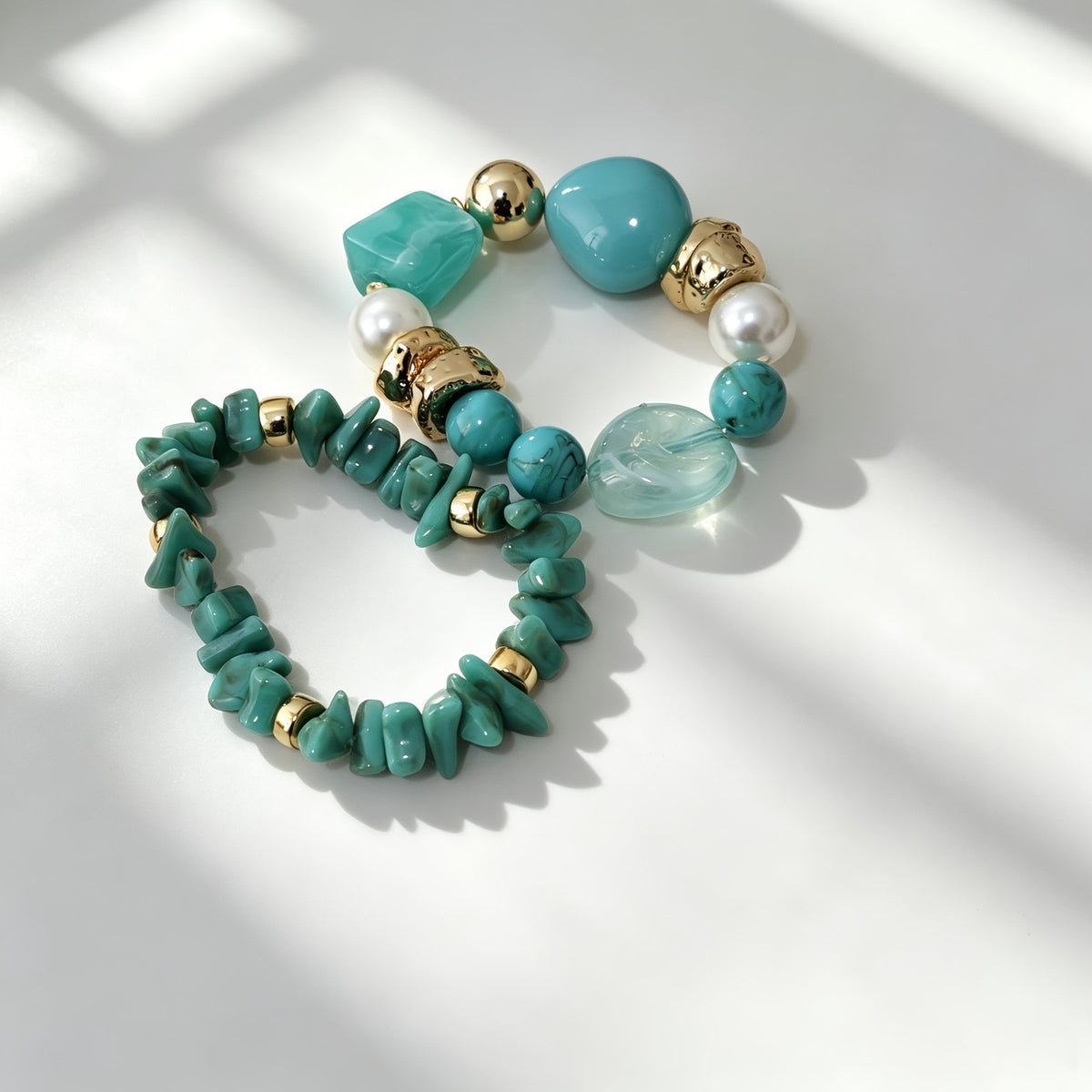 Mixed Stone Bead Bracelet Set
