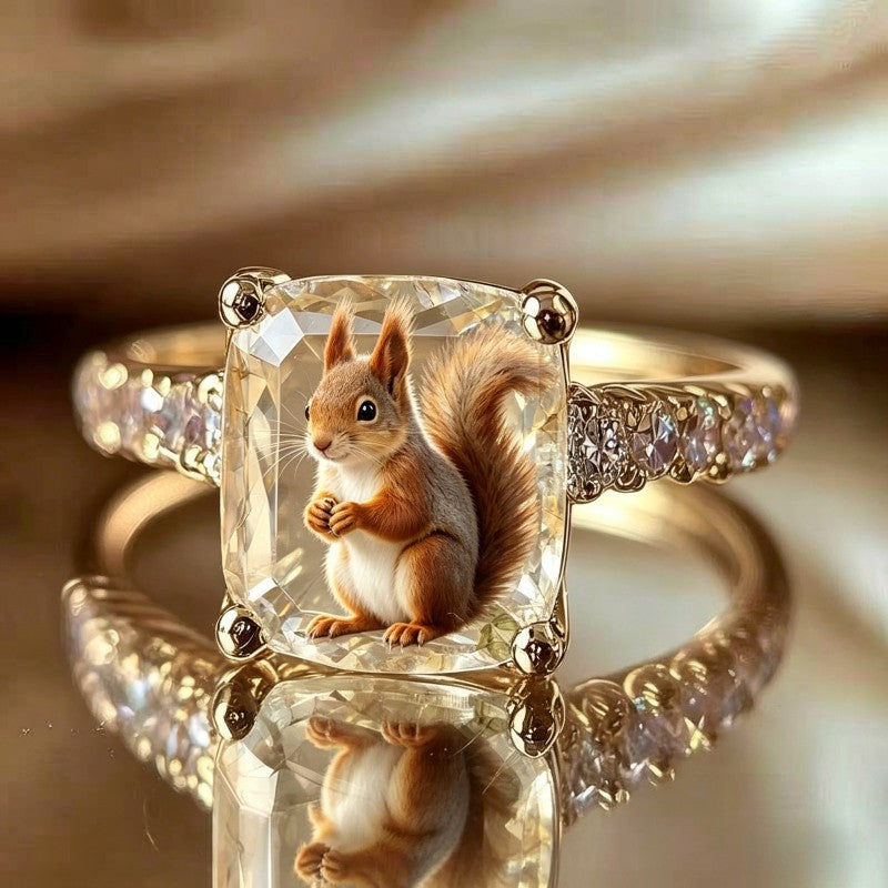 Squirrel Crystal Ring