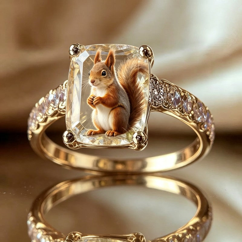Squirrel Crystal Ring