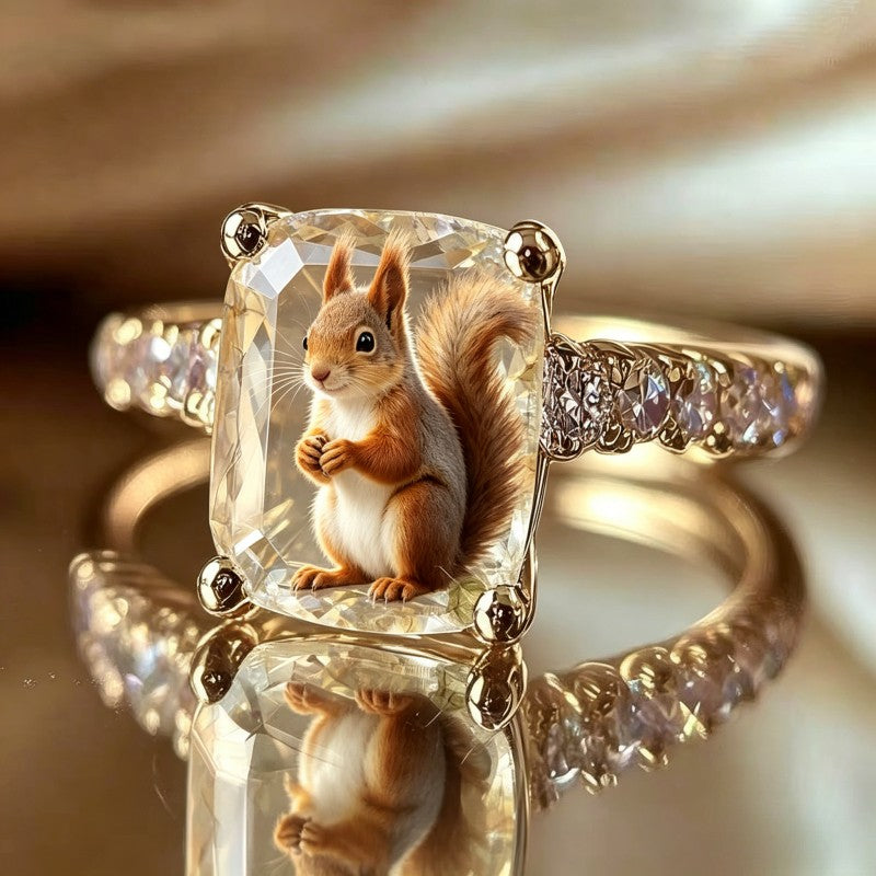Squirrel Crystal Ring