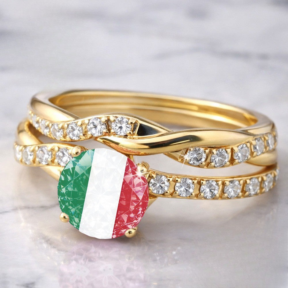 Italian Flag Twisted Ring