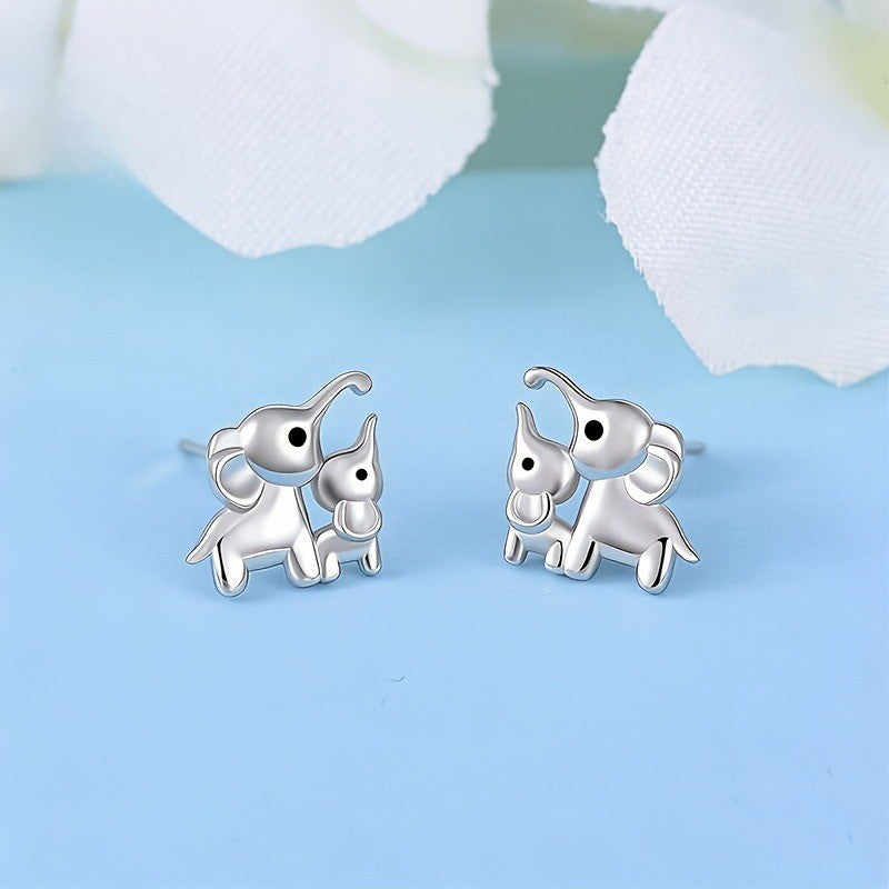 Parent & Baby Elephant Stud Earrings