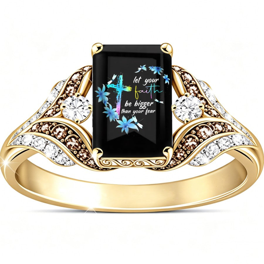 Faith Bigger Than Fear Rectangle Ring