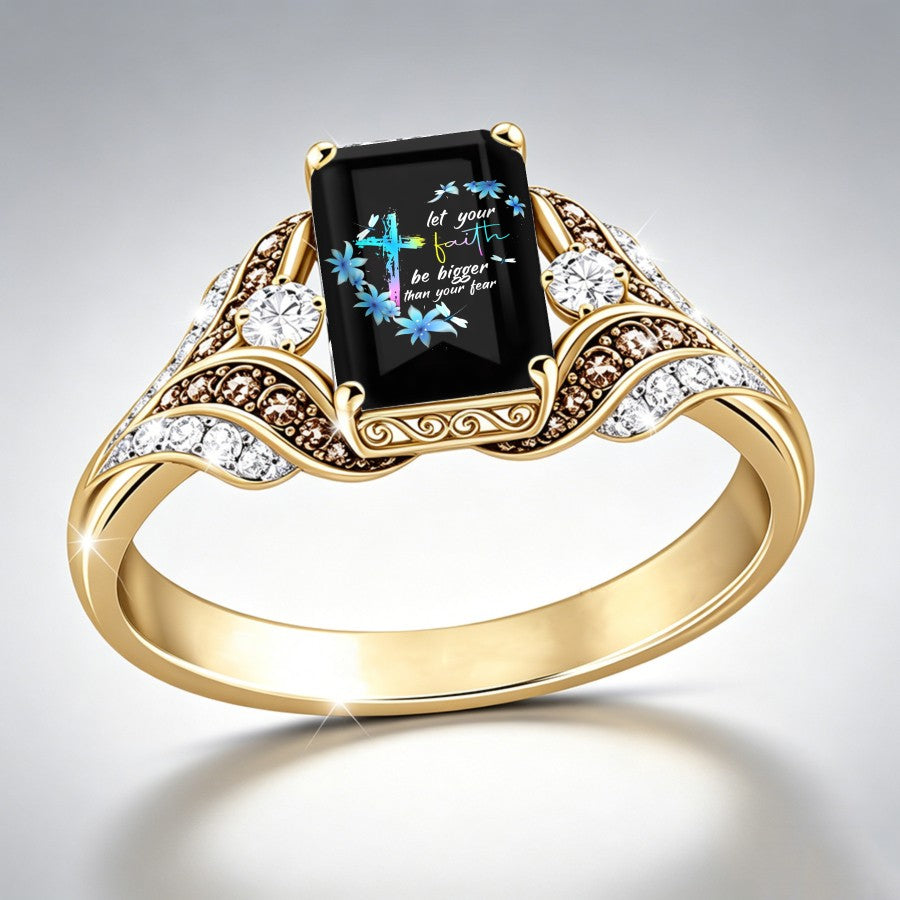 Faith Bigger Than Fear Rectangle Ring