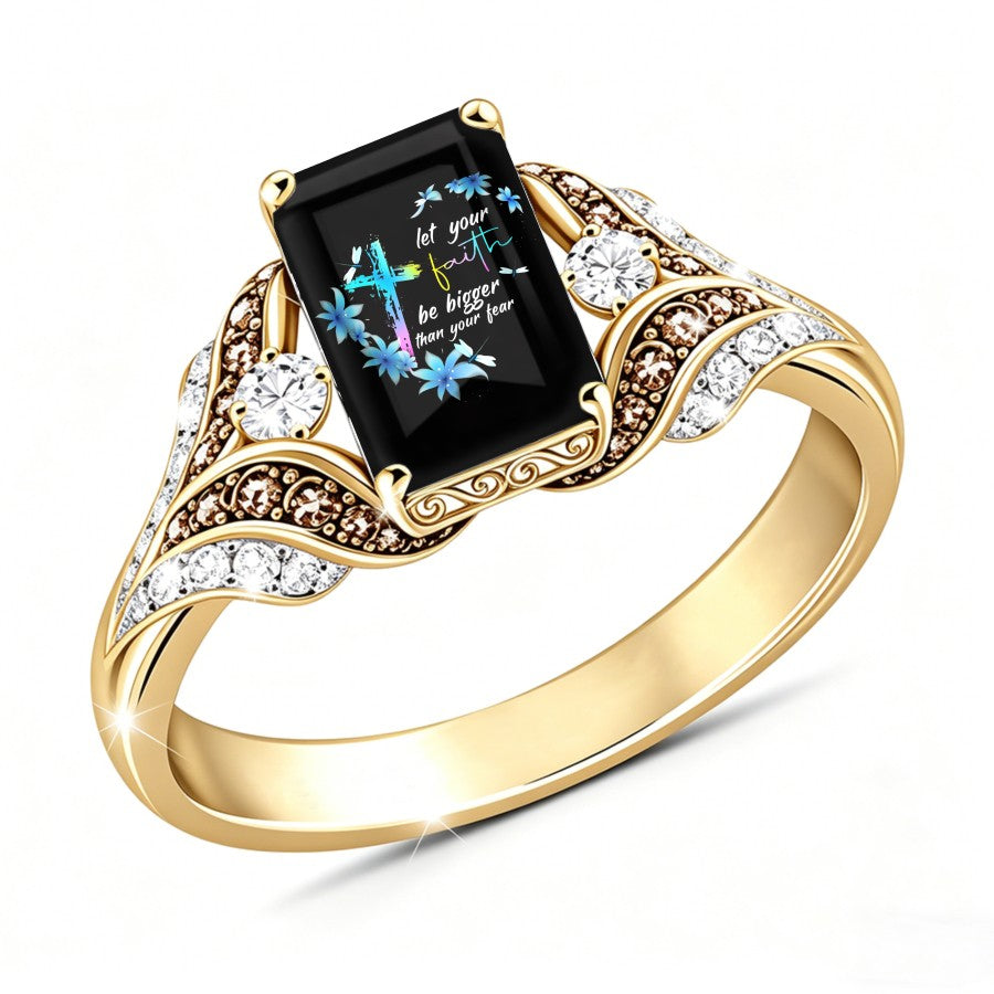Faith Bigger Than Fear Rectangle Ring