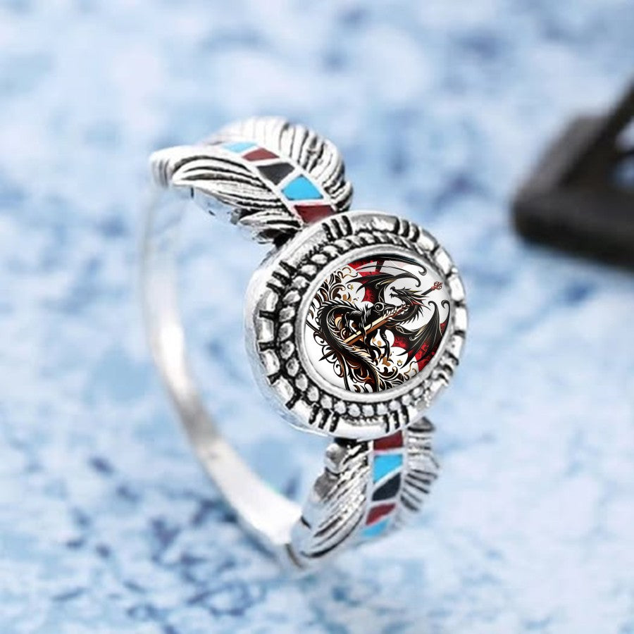 Dragon Sword Oval Ring