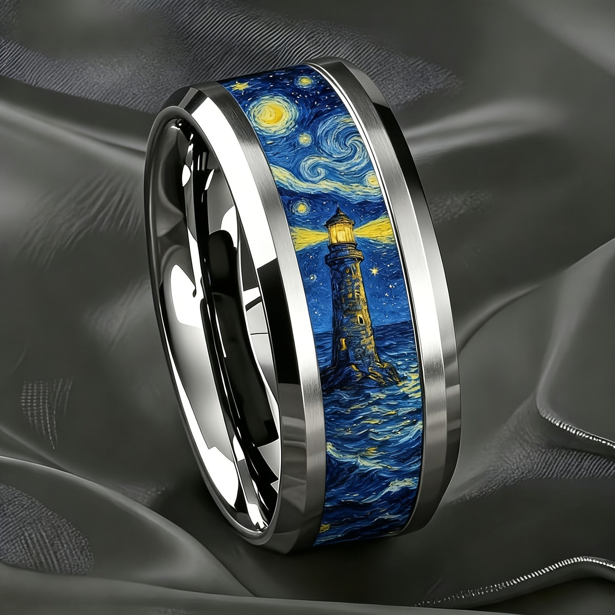 Starry Night Lighthouse Ring