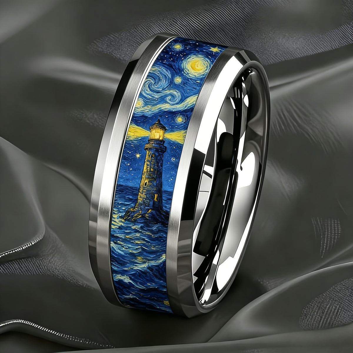 Starry Night Lighthouse Ring