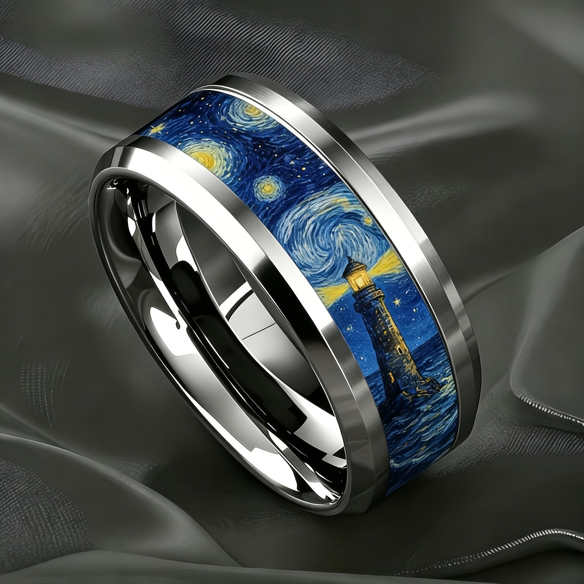 Starry Night Lighthouse Ring
