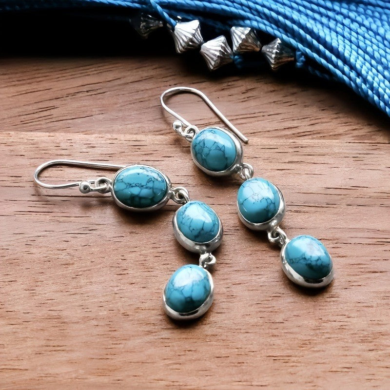 Turquoise Linear Drop Earrings