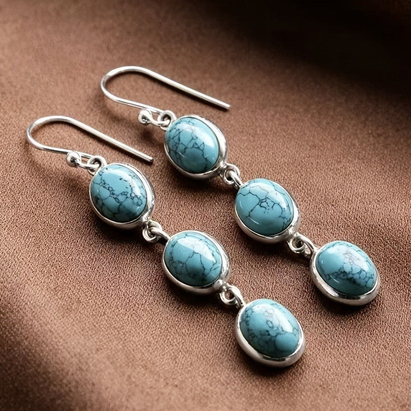 Turquoise Linear Drop Earrings