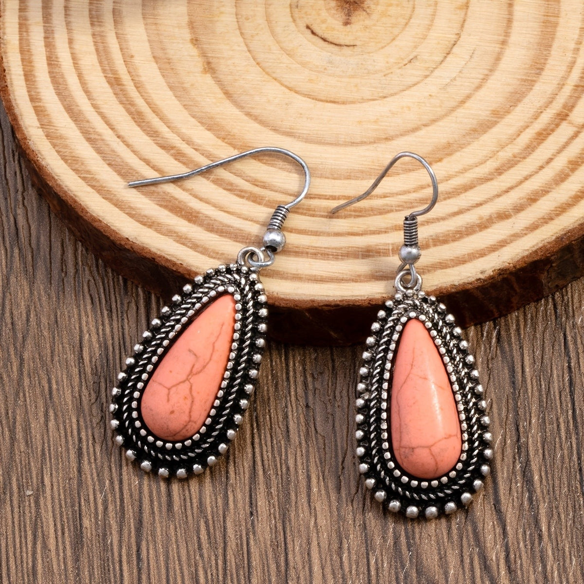 Pink Teardrop Statement Earrings