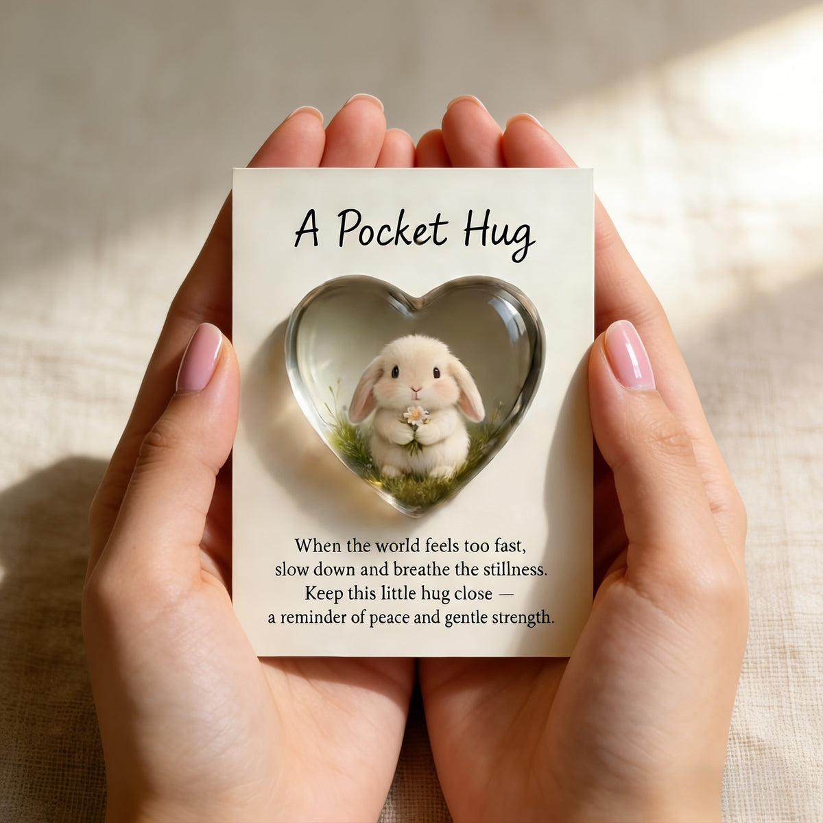 Heart Rabbit Pocket Hug Card