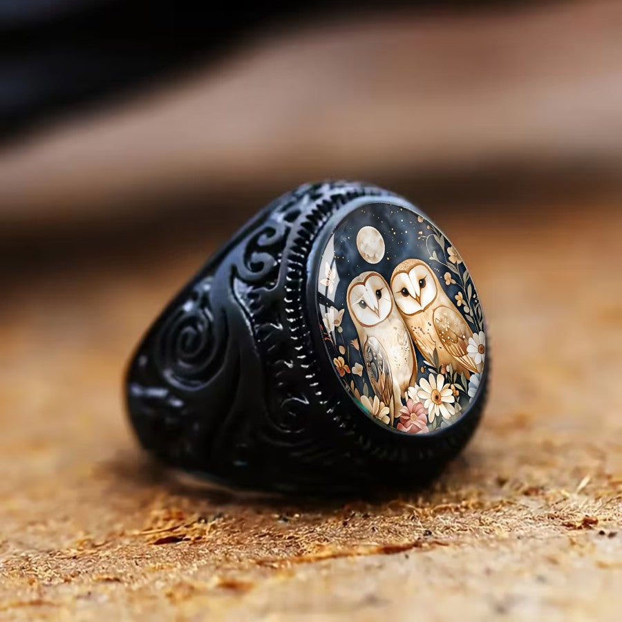 Moonlight Owl Ring