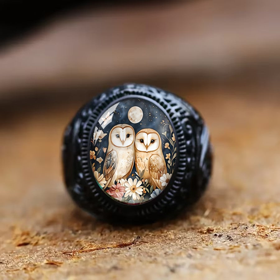 Moonlight Owl Ring