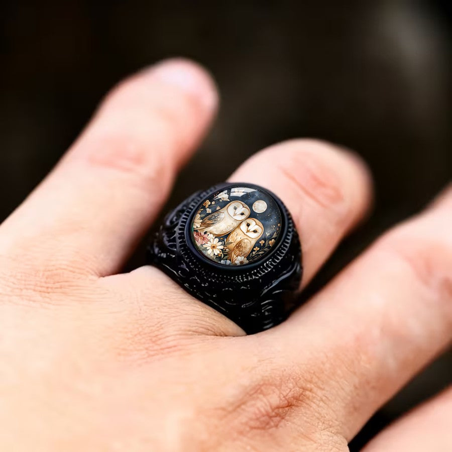 Moonlight Owl Ring