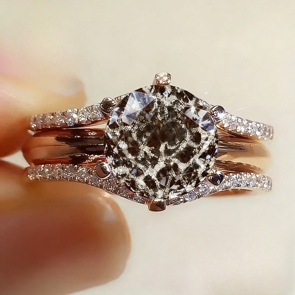 Dark Brown Lace Statement Ring