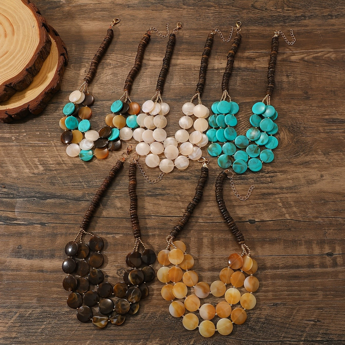 Layered Disc Cascade Necklace
