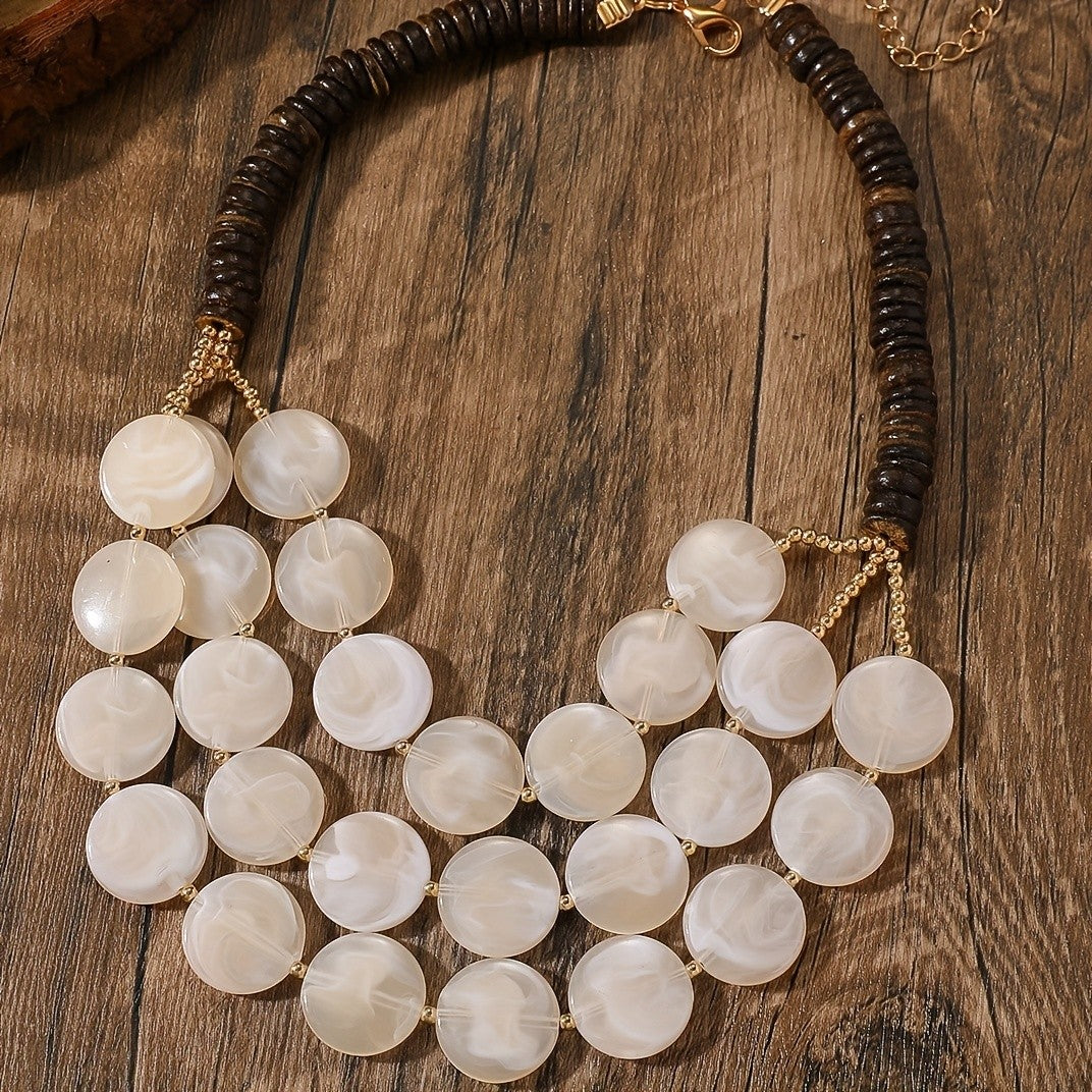 Layered Disc Cascade Necklace