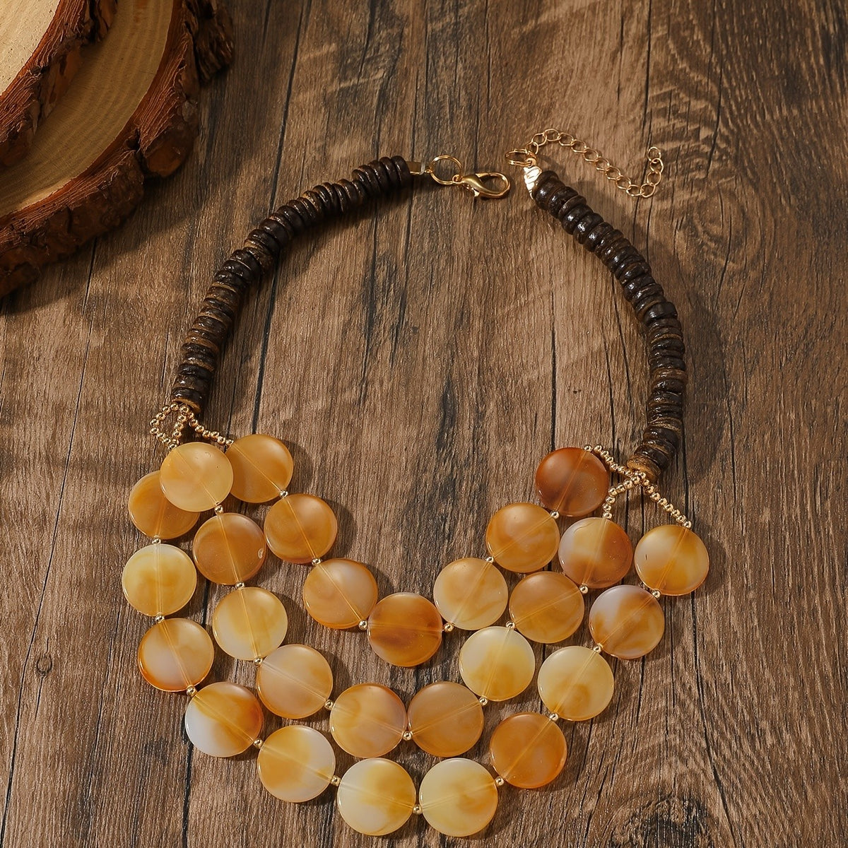 Layered Disc Cascade Necklace