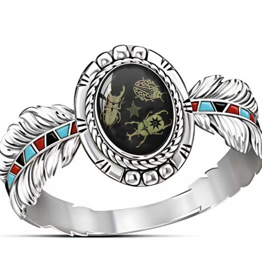 Beetle Oval Statement Ring