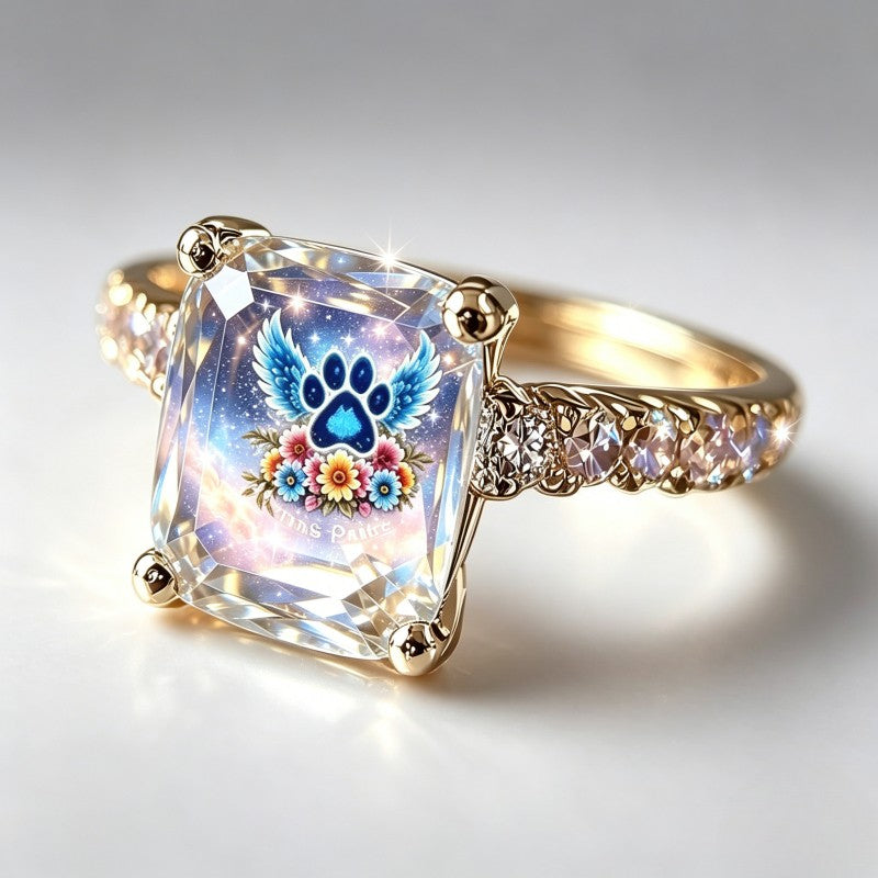 Winged Paw Square Ring