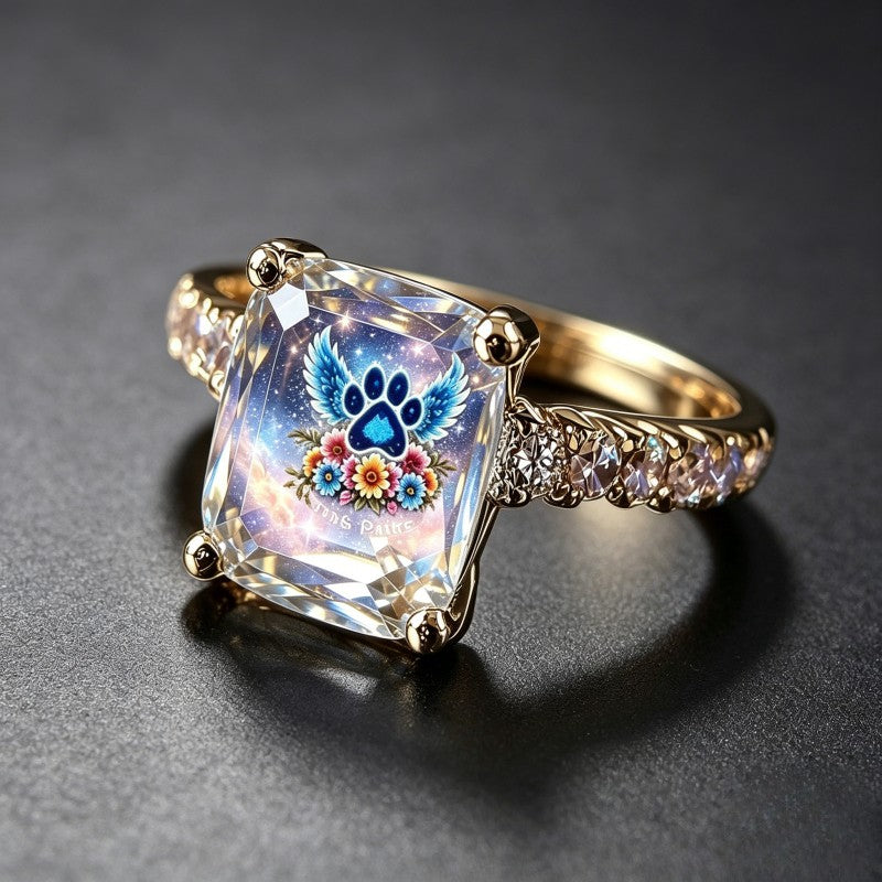 Winged Paw Square Ring