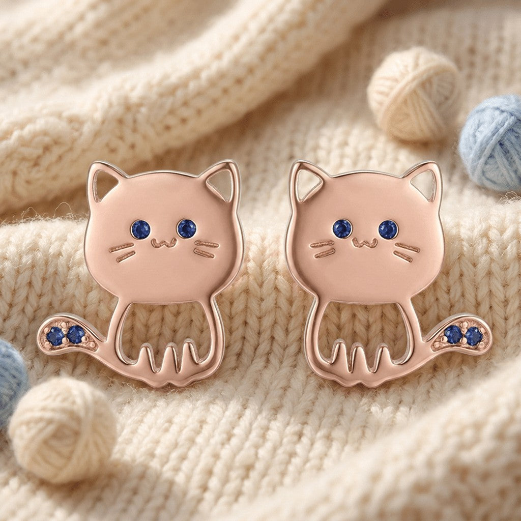 Cat Stud Earrings