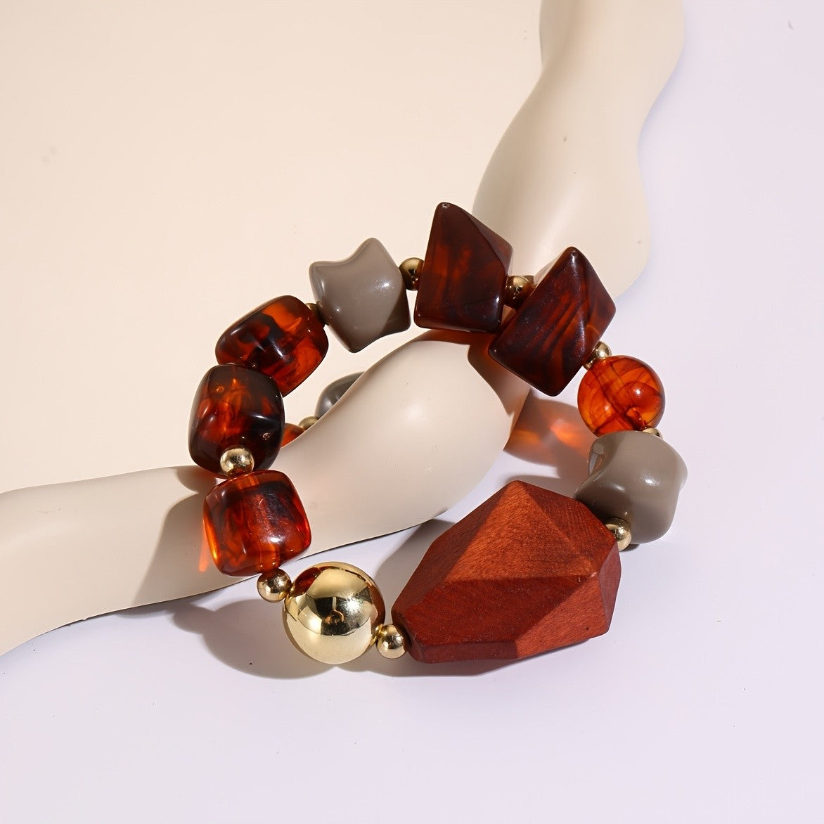 Burgundy Square Bead Bracelet