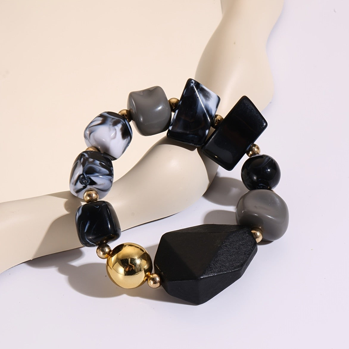Burgundy Square Bead Bracelet