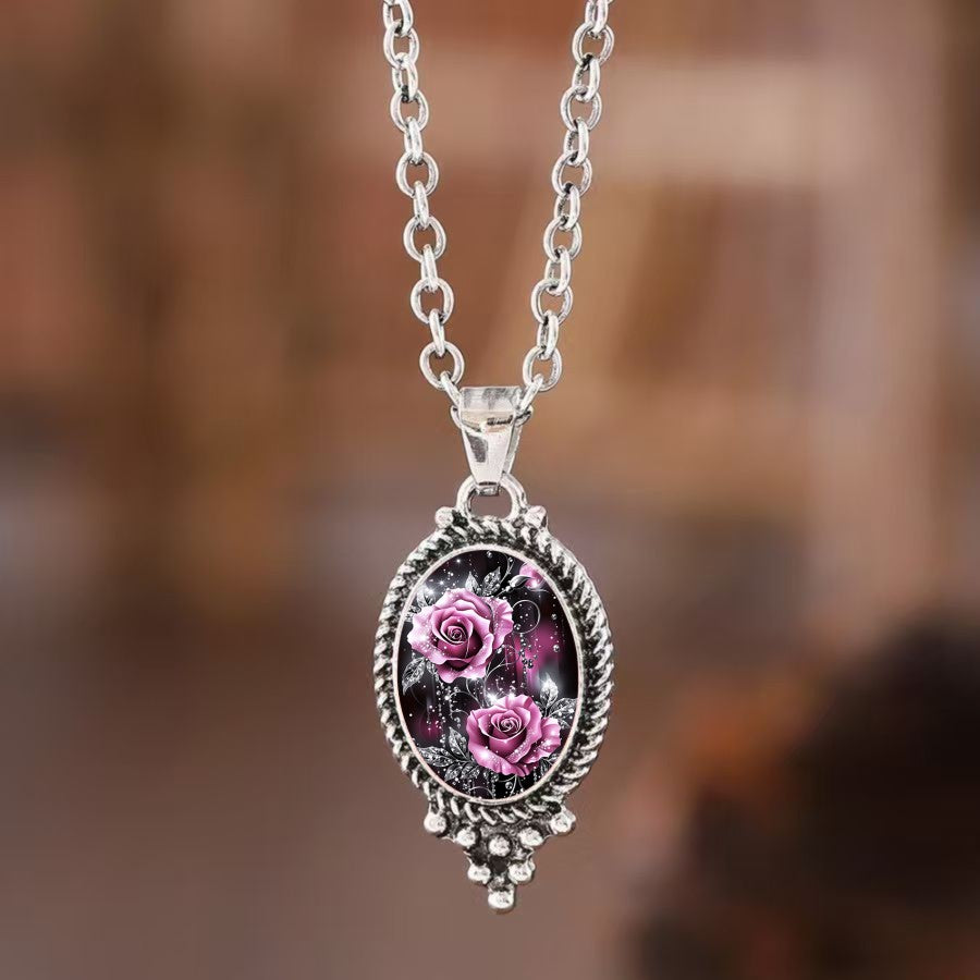 Pink Rose Galaxy Necklace