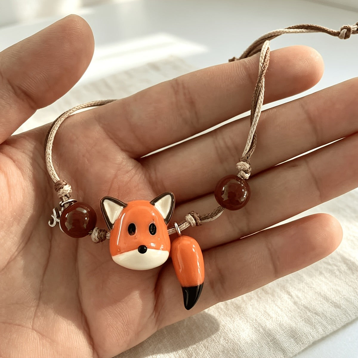 Fox & Tiger Eye Rope Bracelet