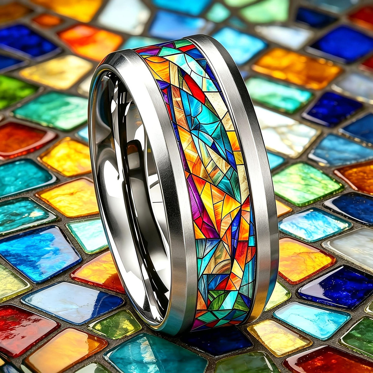 Stained Glass Mosaic Ring