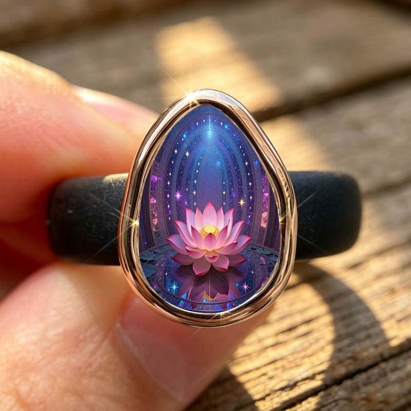 Pink Lotus Galaxy Ring