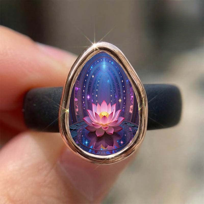 Pink Lotus Galaxy Ring
