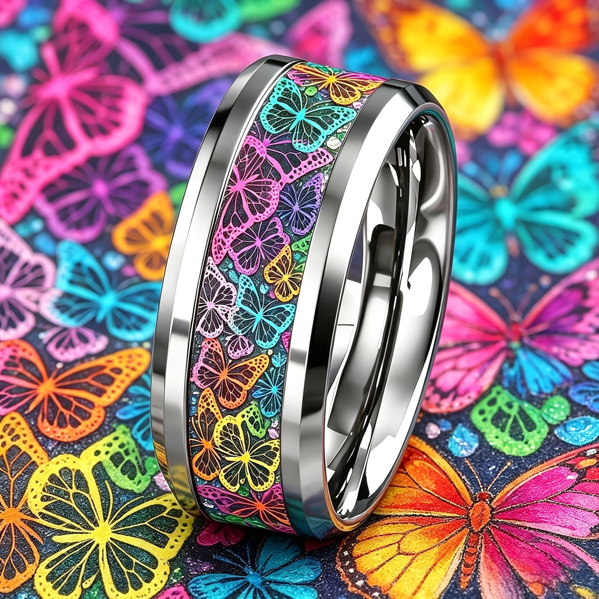 Colorful Butterfly Pattern Ring