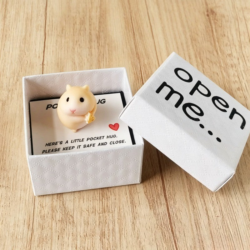 Cream Hamster Pocket Hug Box