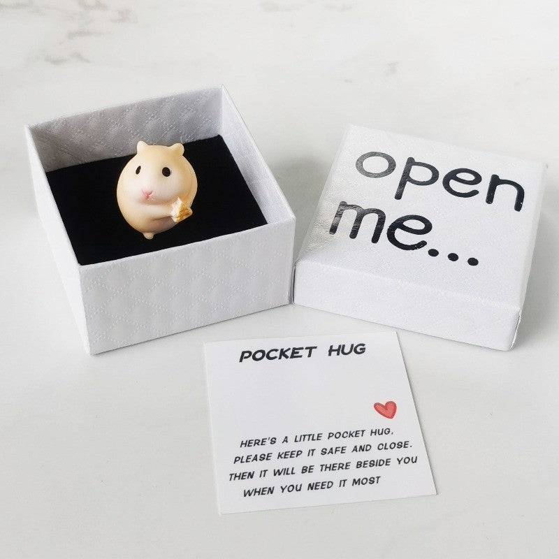 Cream Hamster Pocket Hug Box