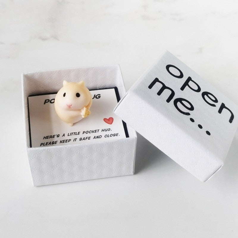Cream Hamster Pocket Hug Box
