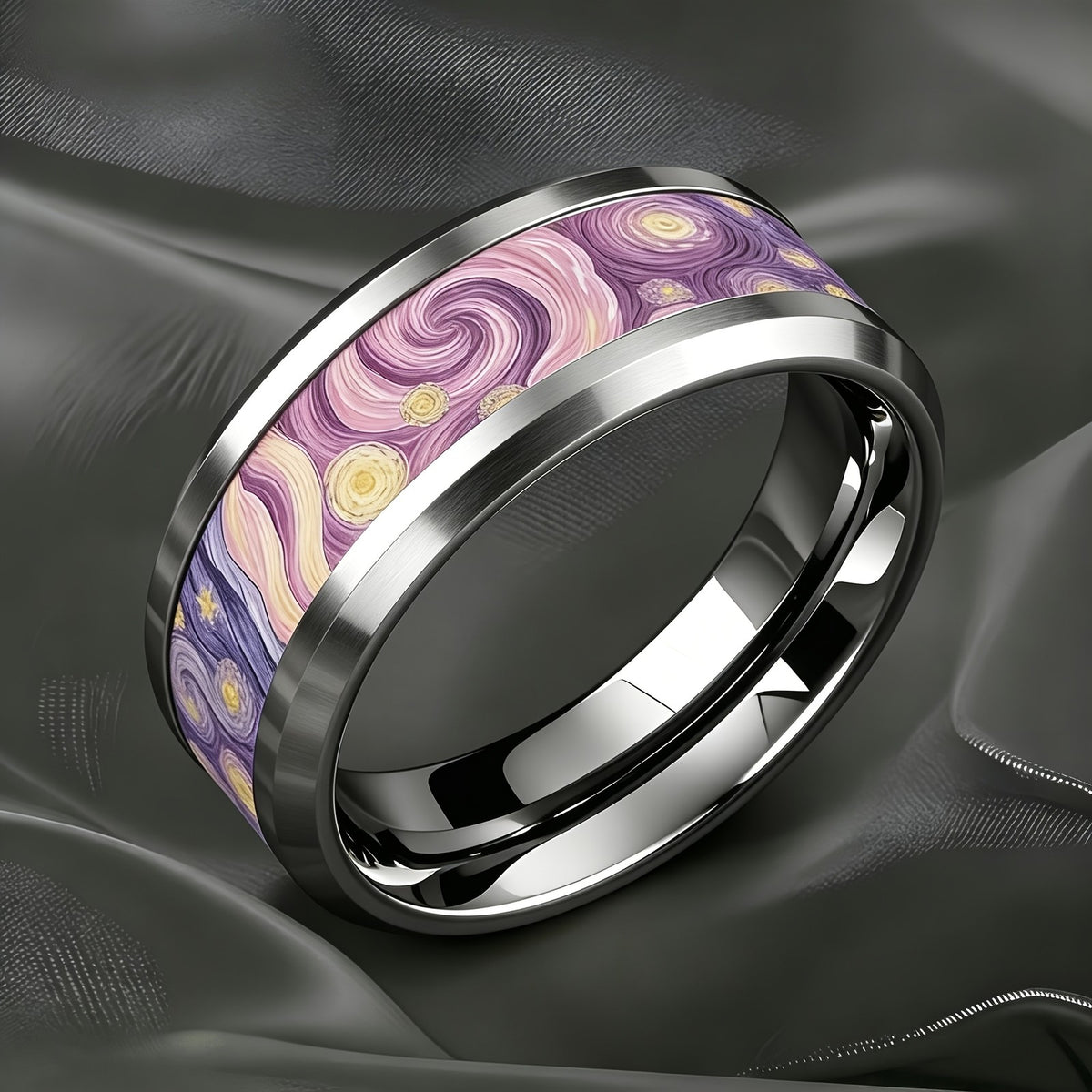 Purple Swirl Art Ring