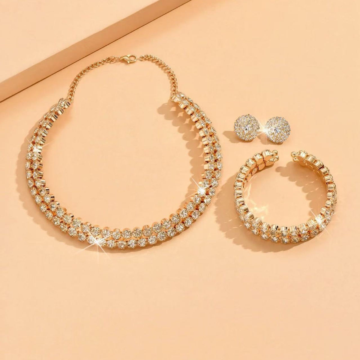 Double Row Crystal Jewelry Set