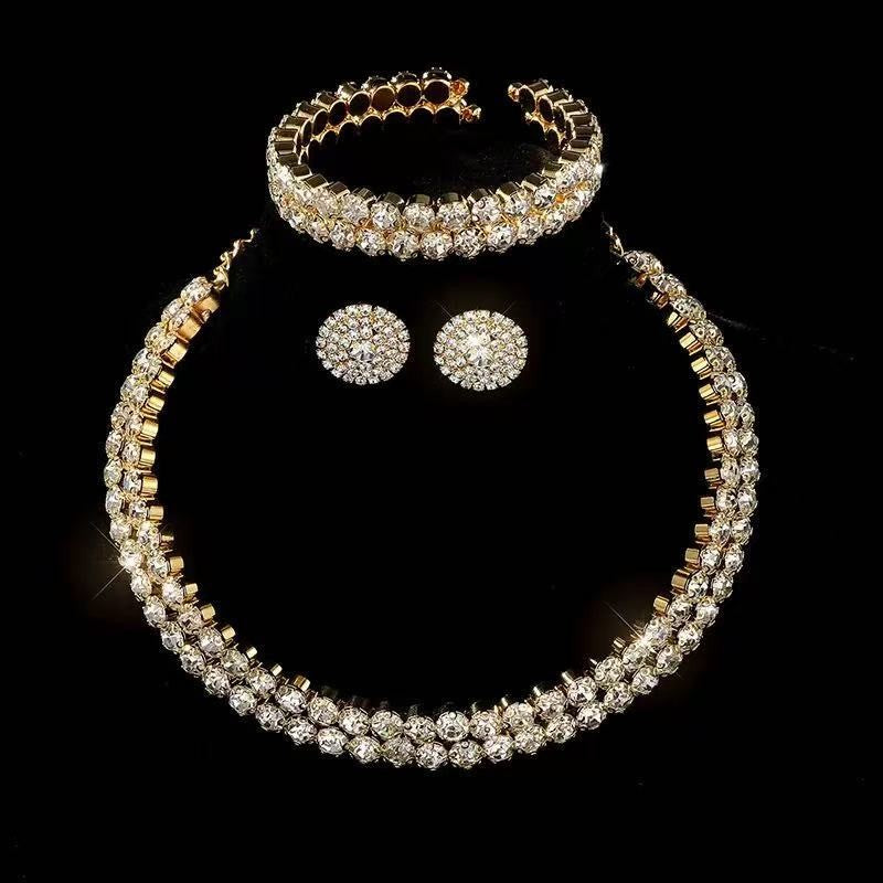 Double Row Crystal Jewelry Set